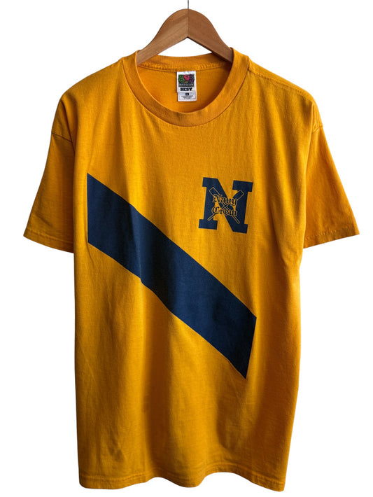 Vintage Y2K Navy Crew Graphic Tee Size XL