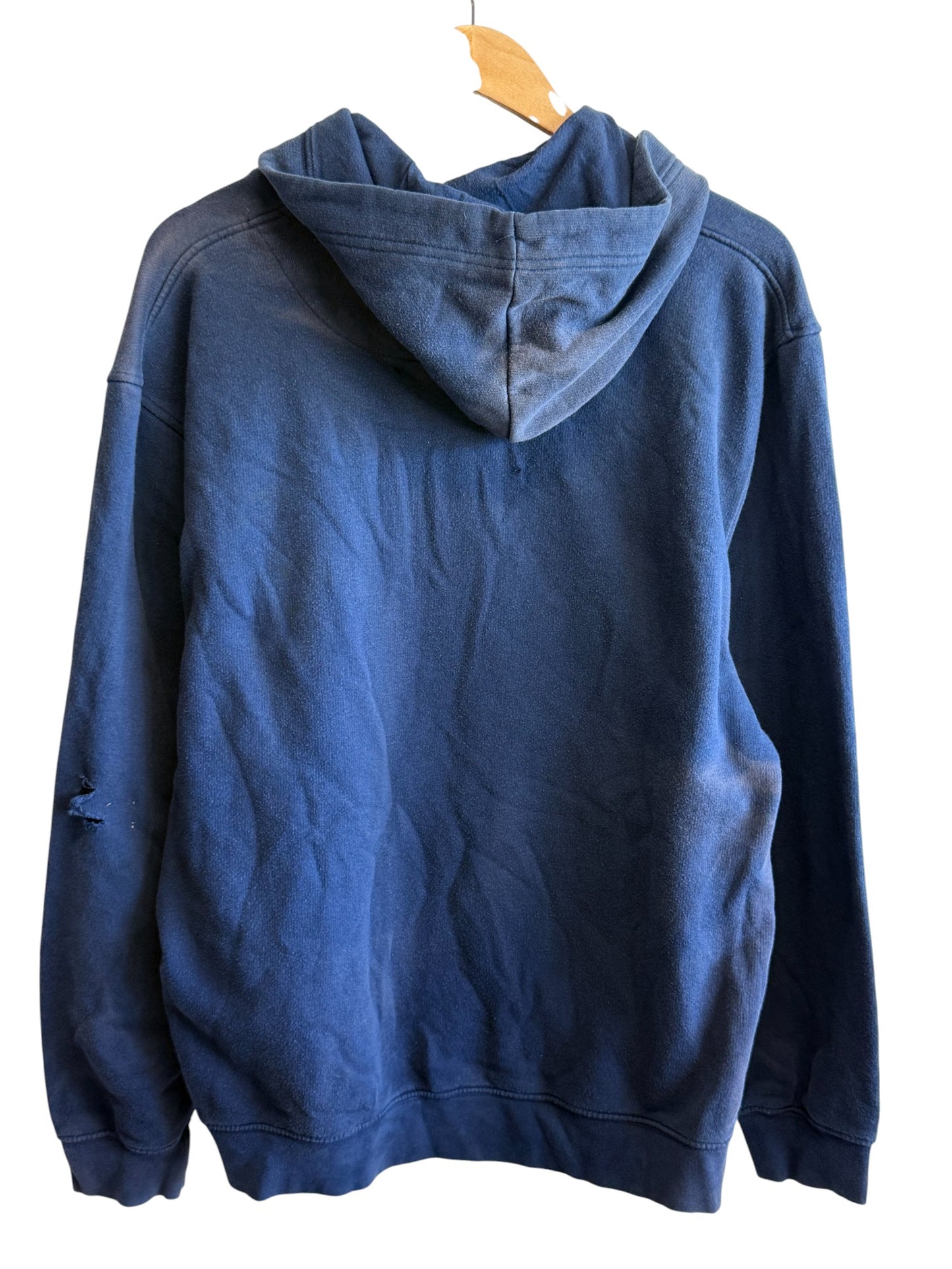 Vintage Y2K Nike Navy Blue Small Swoosh Hoodie Size XL