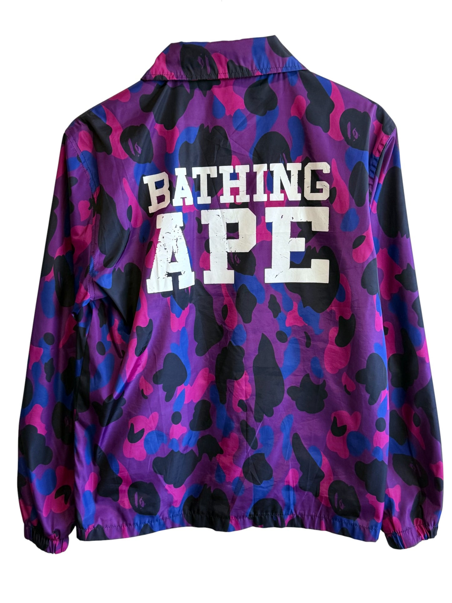 Bape Bathing Ape Purple Camo Coach Jacket Size Large