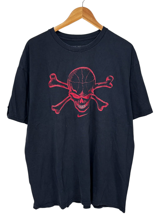 Y2K Nike Skull Cross Bone Swoosh Logo Graphic Tee Size XL