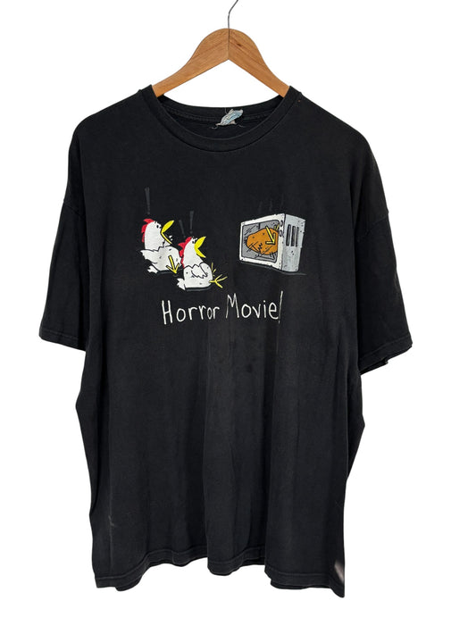 Vintage Y2K Horror Movie Fried Chicken Cartoon Graphic Tee Size XXL
