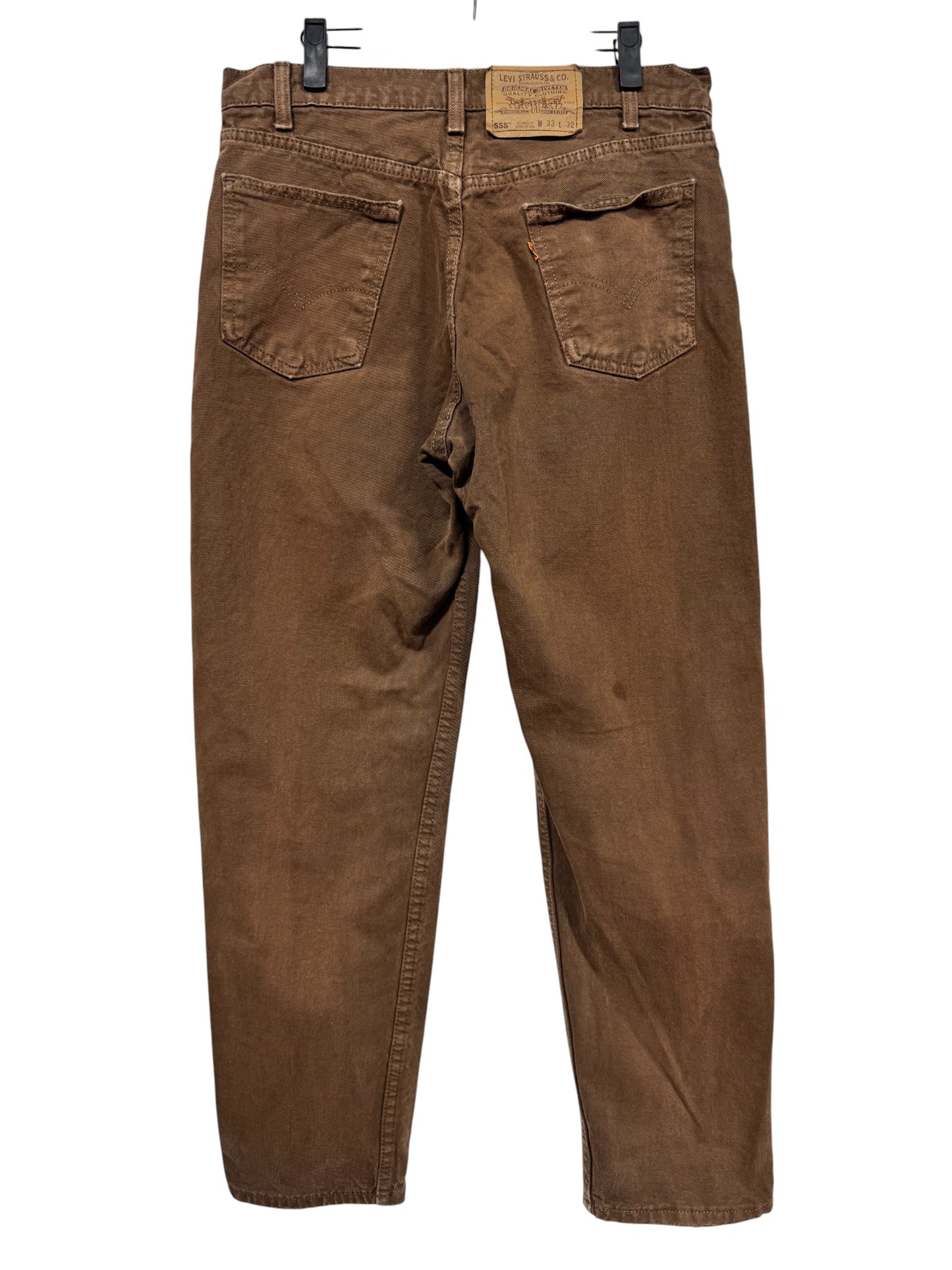 Vintage 90's Levi's Made in USA 555 Relaxed Fit Brown Jeans Size 32x30