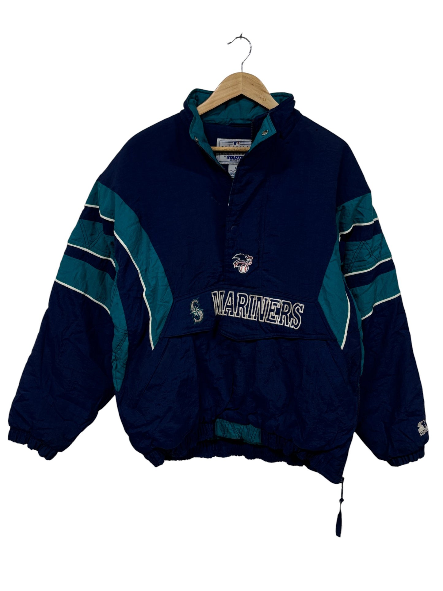 Vintage 90's Starter Seattle Mariners Puffer Jacket Size Large