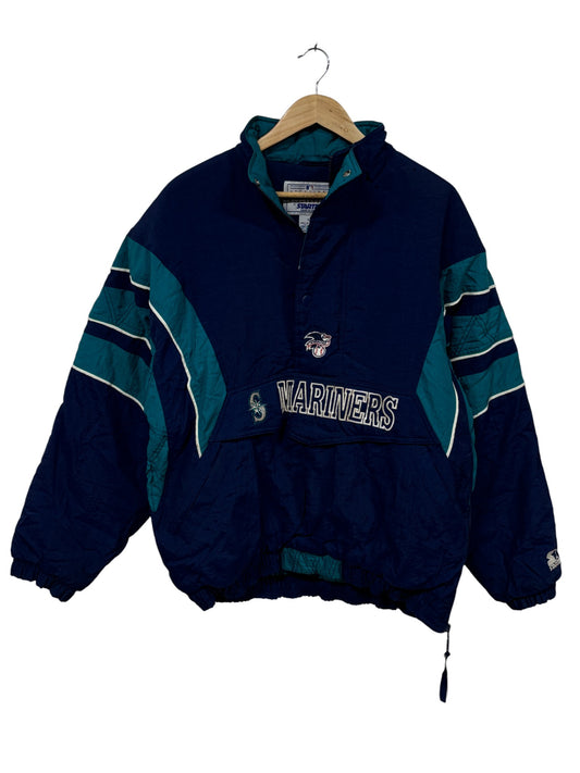 Vintage 90's Starter Seattle Mariners Puffer Jacket Size Large