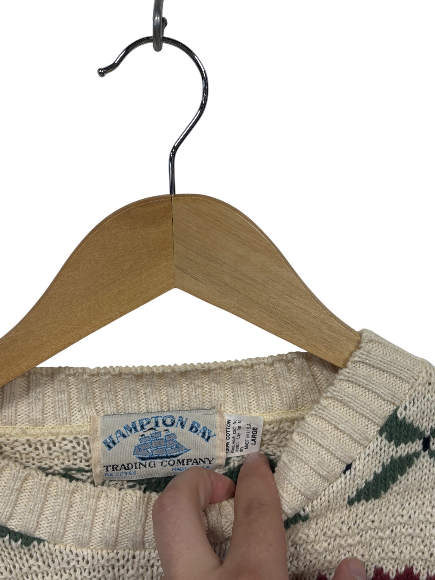 Vintage 90's Hampton Bay Trading Company Knit Sweater Size Large