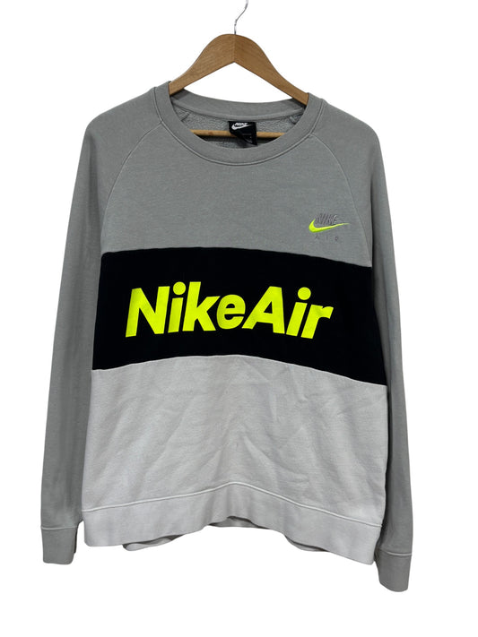 Nike Air Grey Two Tone Swoosh Crewneck Sweater Size Large