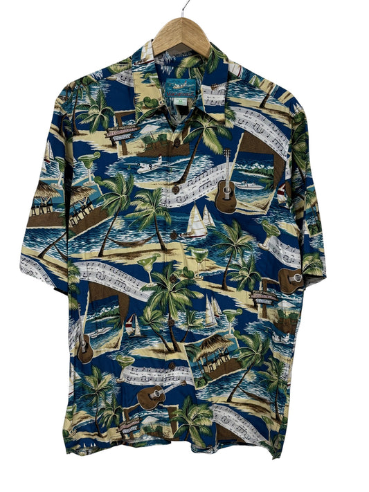 Vintage 90's Margaritaville Vacation Short Sleeve Button Up Shirt Size Medium