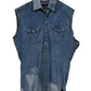Vintage Wrangler Pearl Snap Cutoff Button Up Shirt Size XL