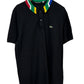 Vintage Lacoste Black Striped Collar Polo Shirt Size 3XL