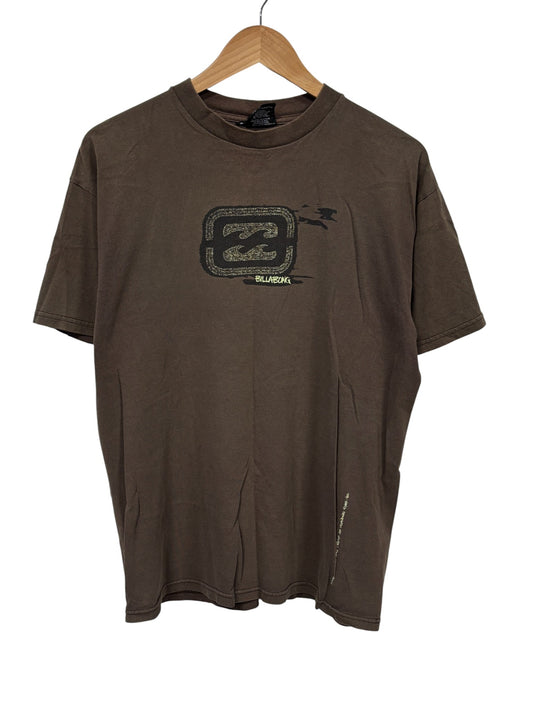Vintage Y2K Billabong Surf Logo Brown Graphic Tee Size Large