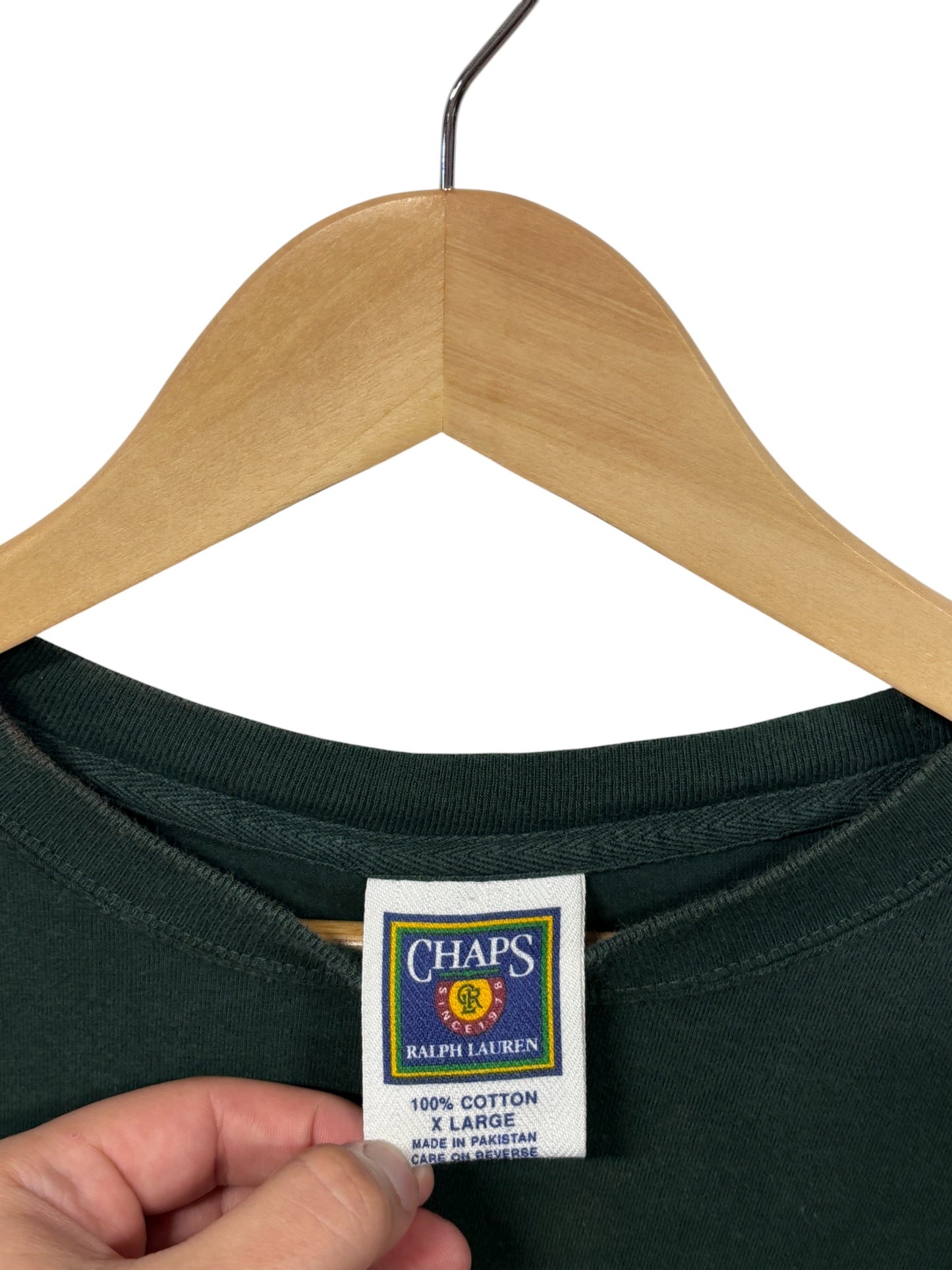 Vintage 90's Chaps Ralph Lauren Crest Logo Pocket Tee Size XL