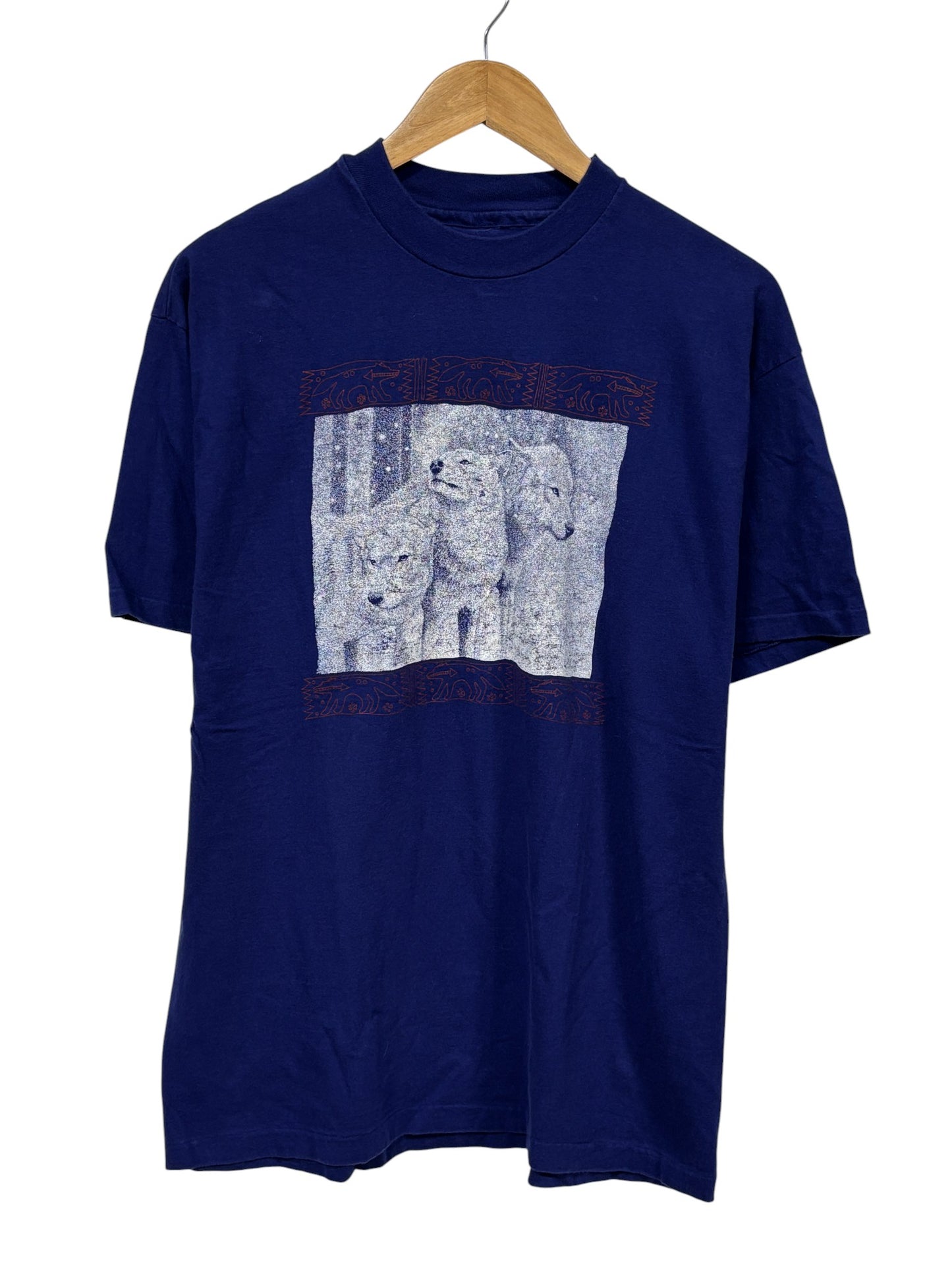 Vintage 90's Wolf Pack Nature Graphic Tee Size Large