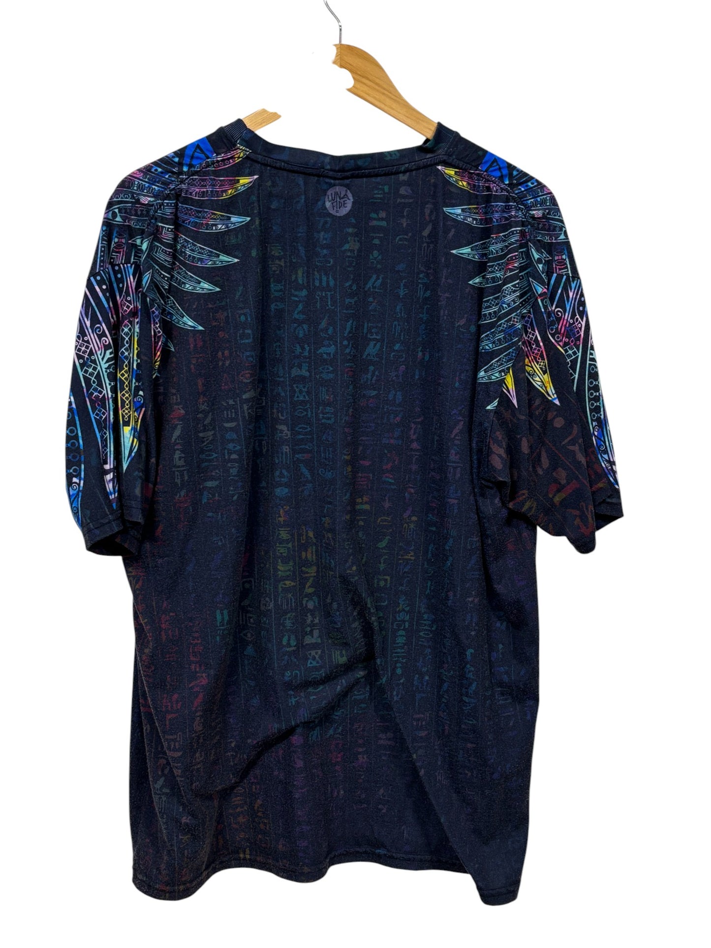Vintage Y2K Tribal Art Big Print Affliction Style Tee Size XXL