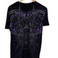 Vintage Y2K Affliction Black Purple Skull Big Print Graphic Tee Size Large