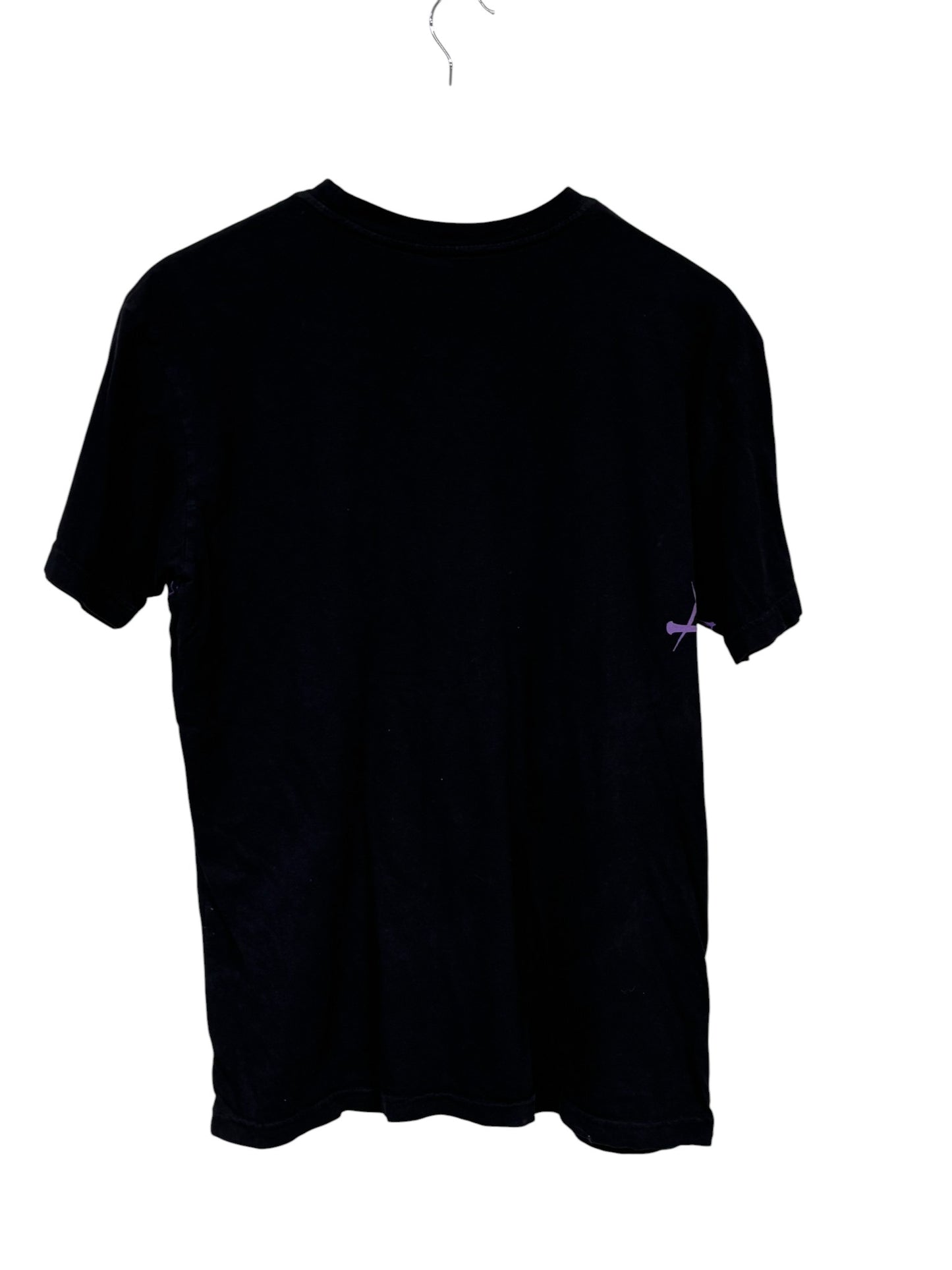 Vintage Y2K Affliction Black Purple Skull Big Print Graphic Tee Size Large