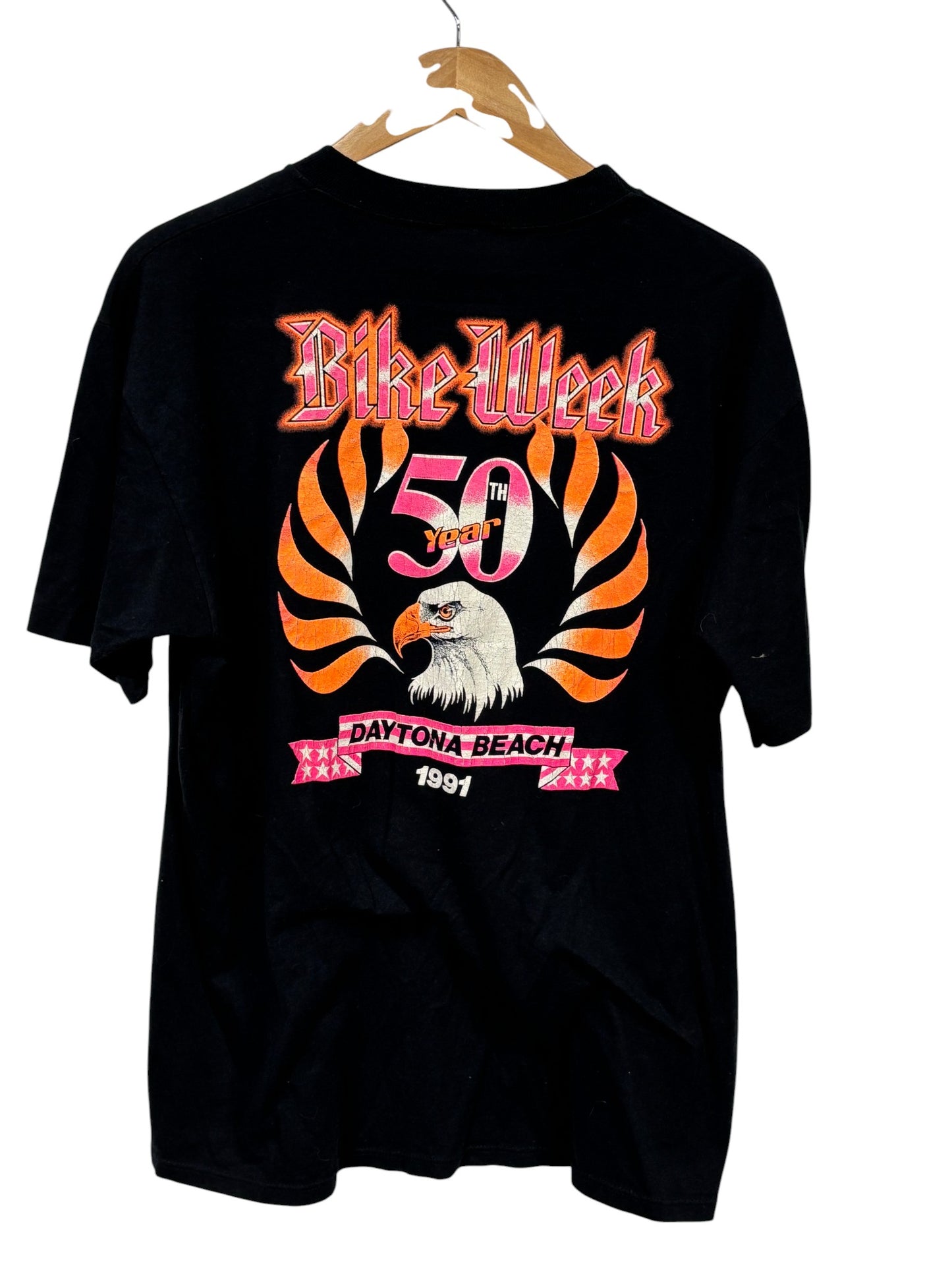 Vintage 1991 Daytona Beach Bike Week Harley Graphic Tee Size XL
