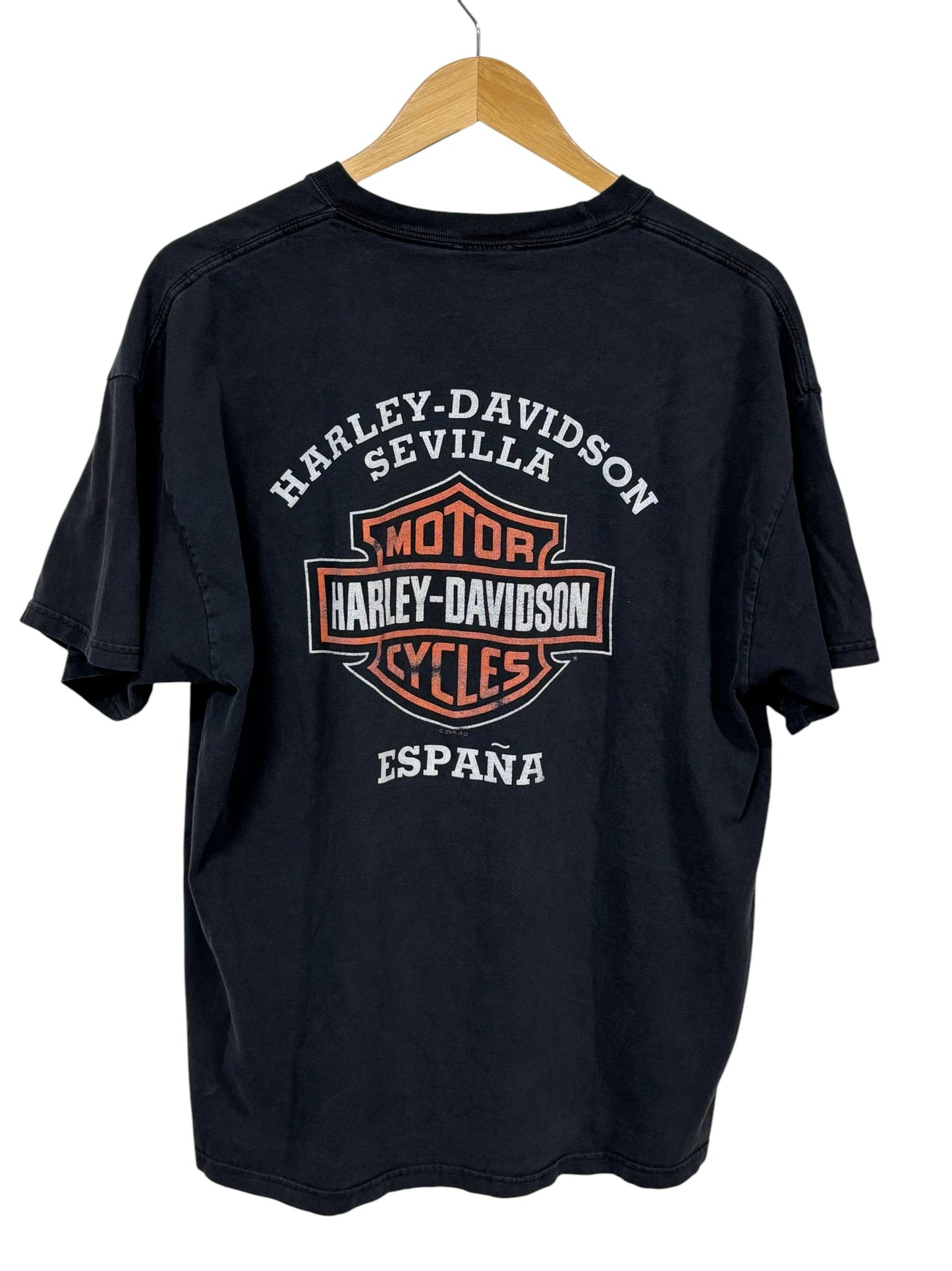 Harley Davidson Sevilla Spain Biker Graphic Tee Size XL
