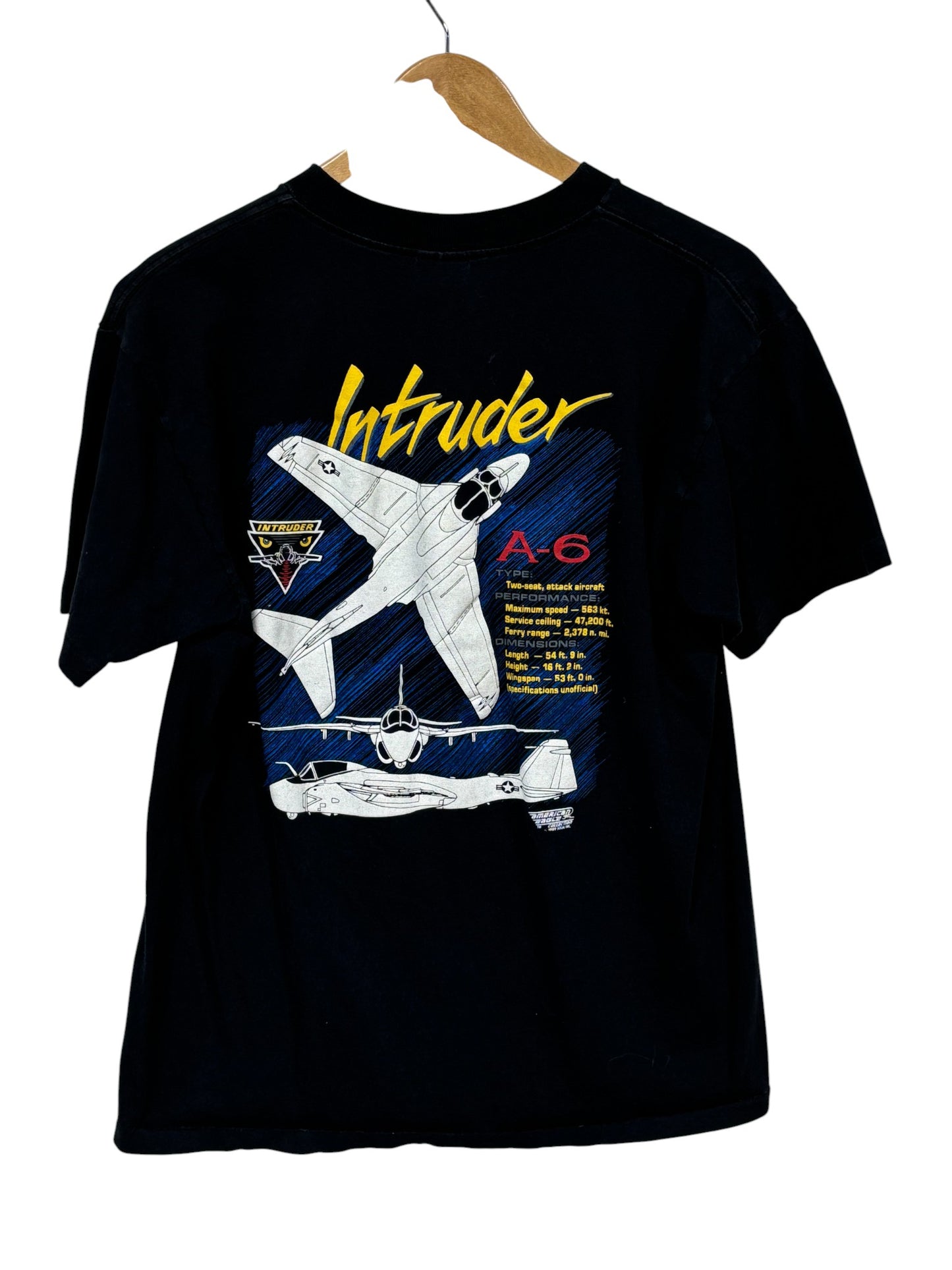 Vintage 90's Va-52 Knightriders Fighter Jet Graphic Tee Size Large