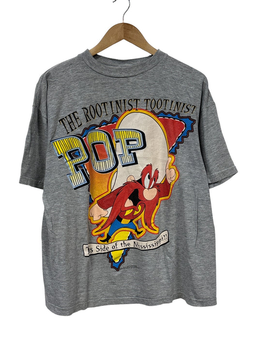 Vintage 90's Looney Tunes Yosemite Sam Rootinist Tootinist Tee Size Large