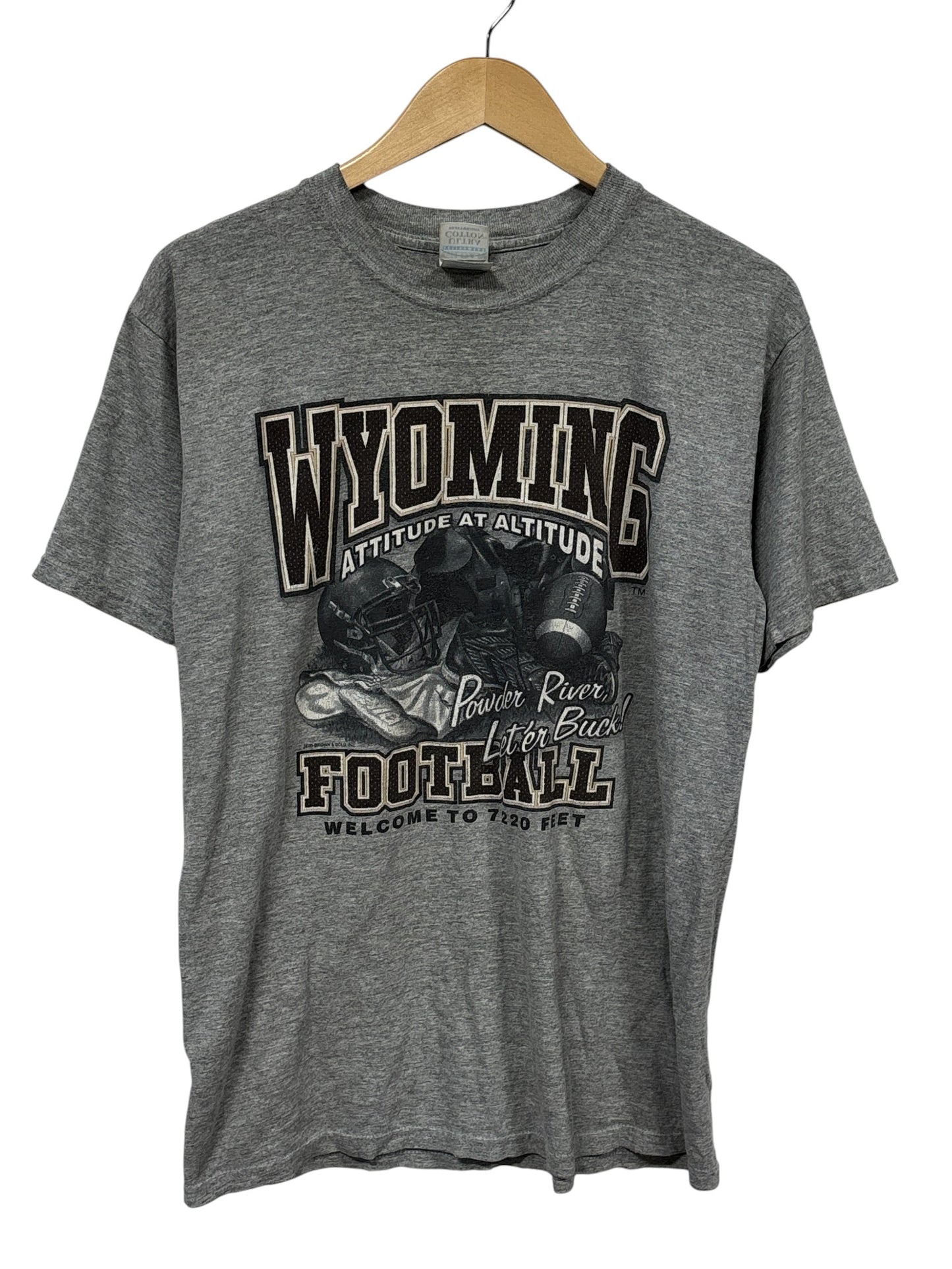 Vintage Y2K University of Wyoming Football Graphic Tee Size Medium