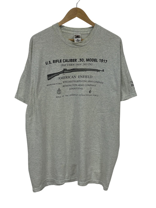 Vintage 90's American Enfield Winchester Rifle Graphic Tee Size XXL