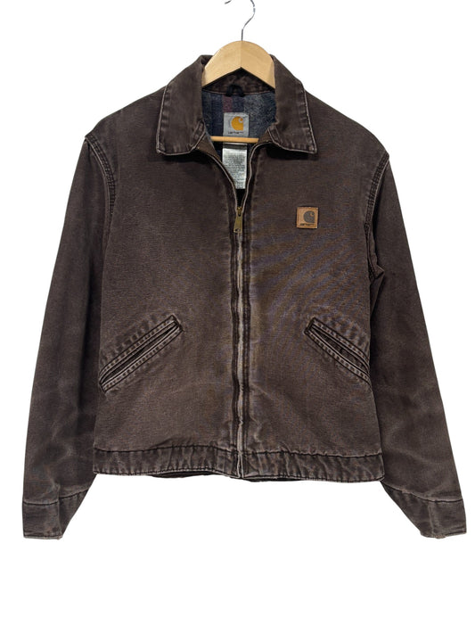 Vintage Carhartt Detroit J146 Chocolate Brown Work Jacket Size Medium