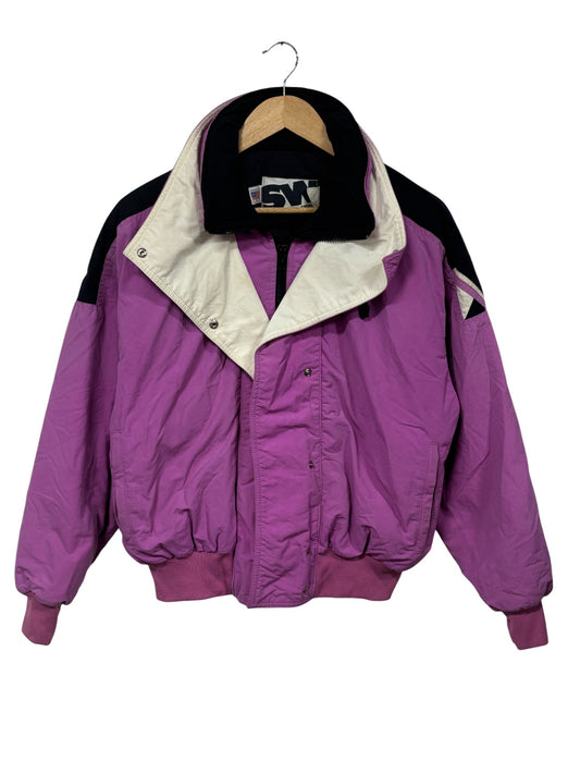 Vintage 90's Women's Pink White Ski Jacket Size Medium