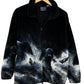 Vintage 90's Grizzly Bear Fishing Black Fleece Zip Up Jacket Size XL