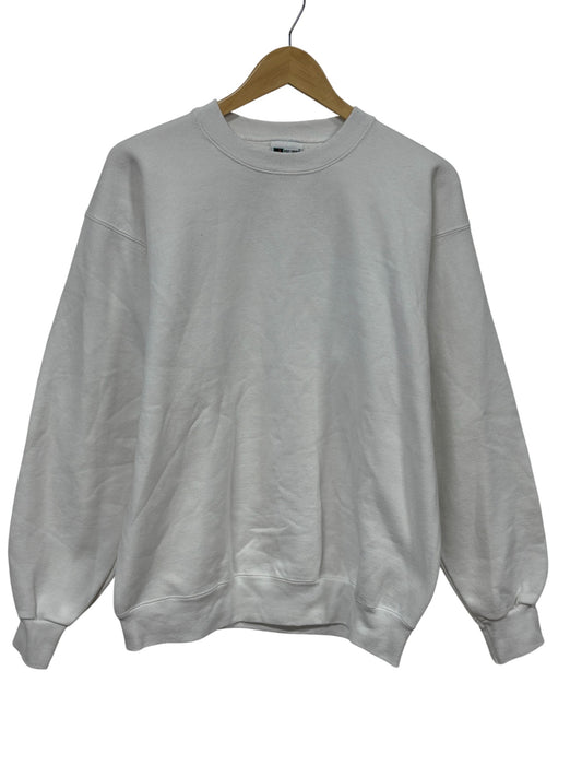 Vintage 90's White Blank Crewneck Sweater Size Large