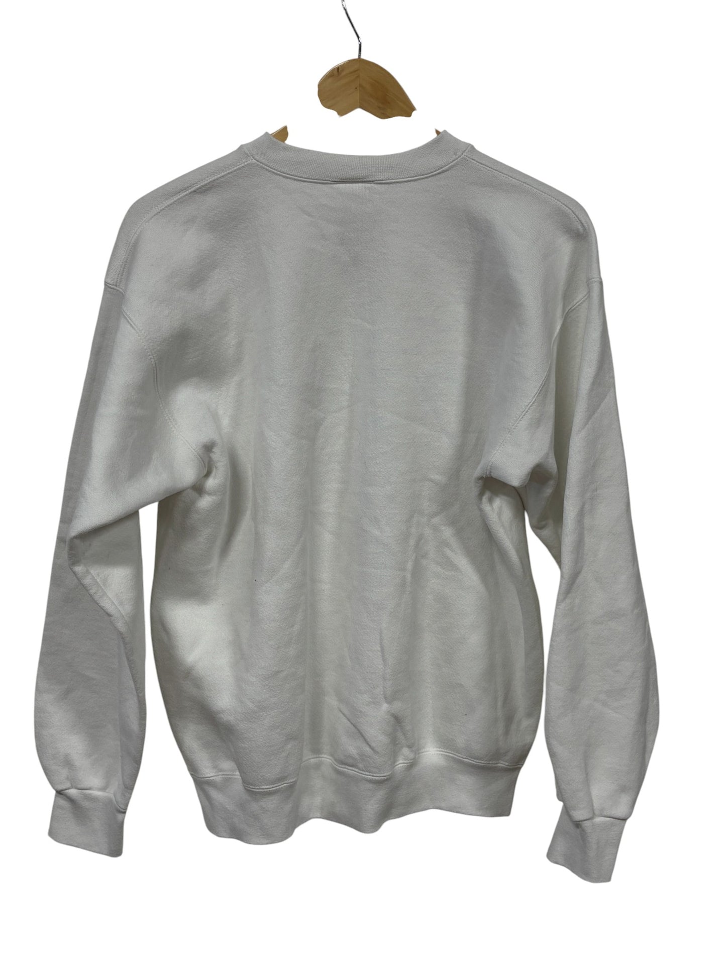 Vintage 90's White Blank Crewneck Sweater Size Large