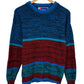 Vintage 90's Blue Red Striped Knit Sweater Size Small