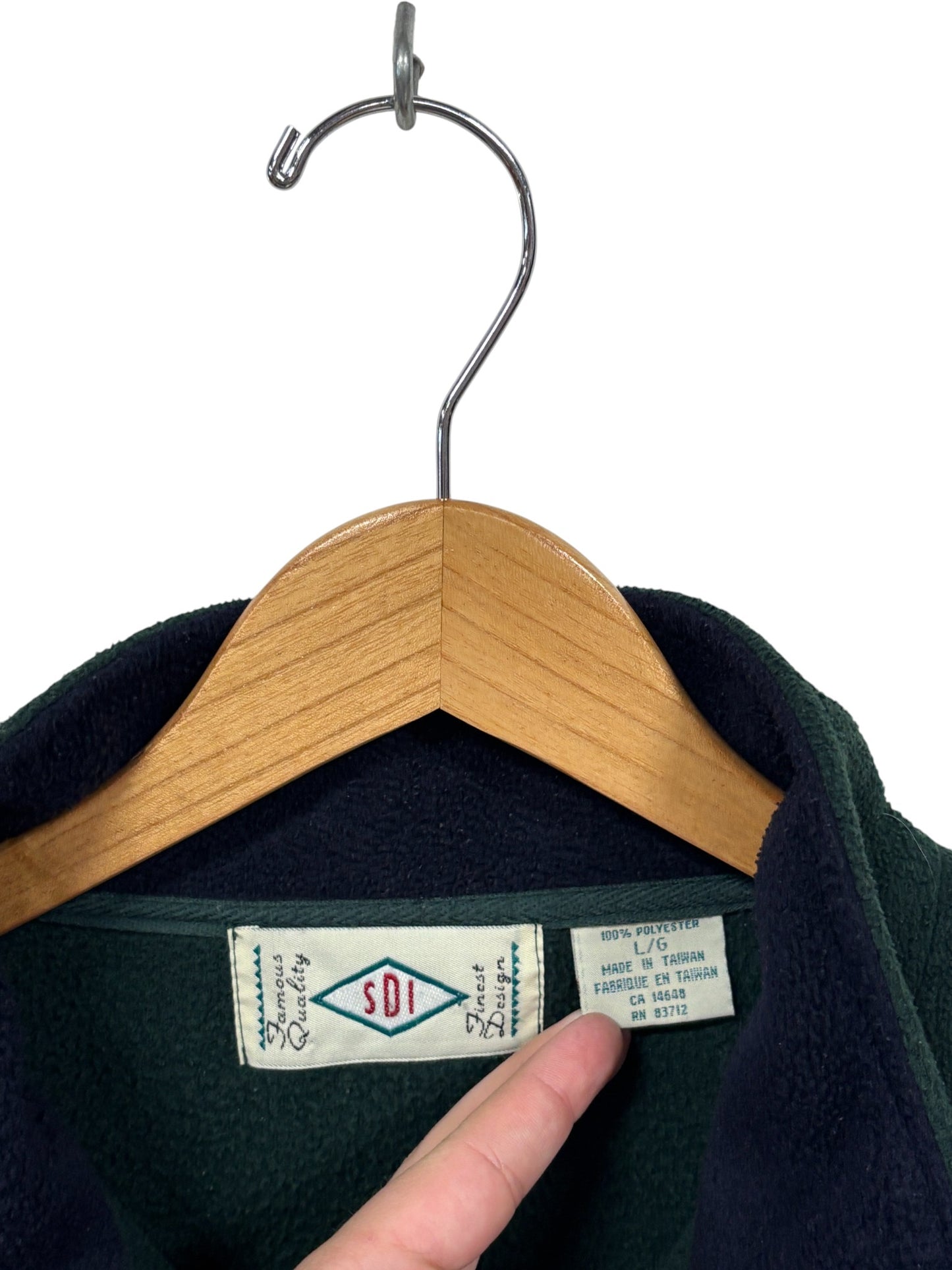 Vintage 90's Briarwood Green Fleece Zip Up Sweater Size Large
