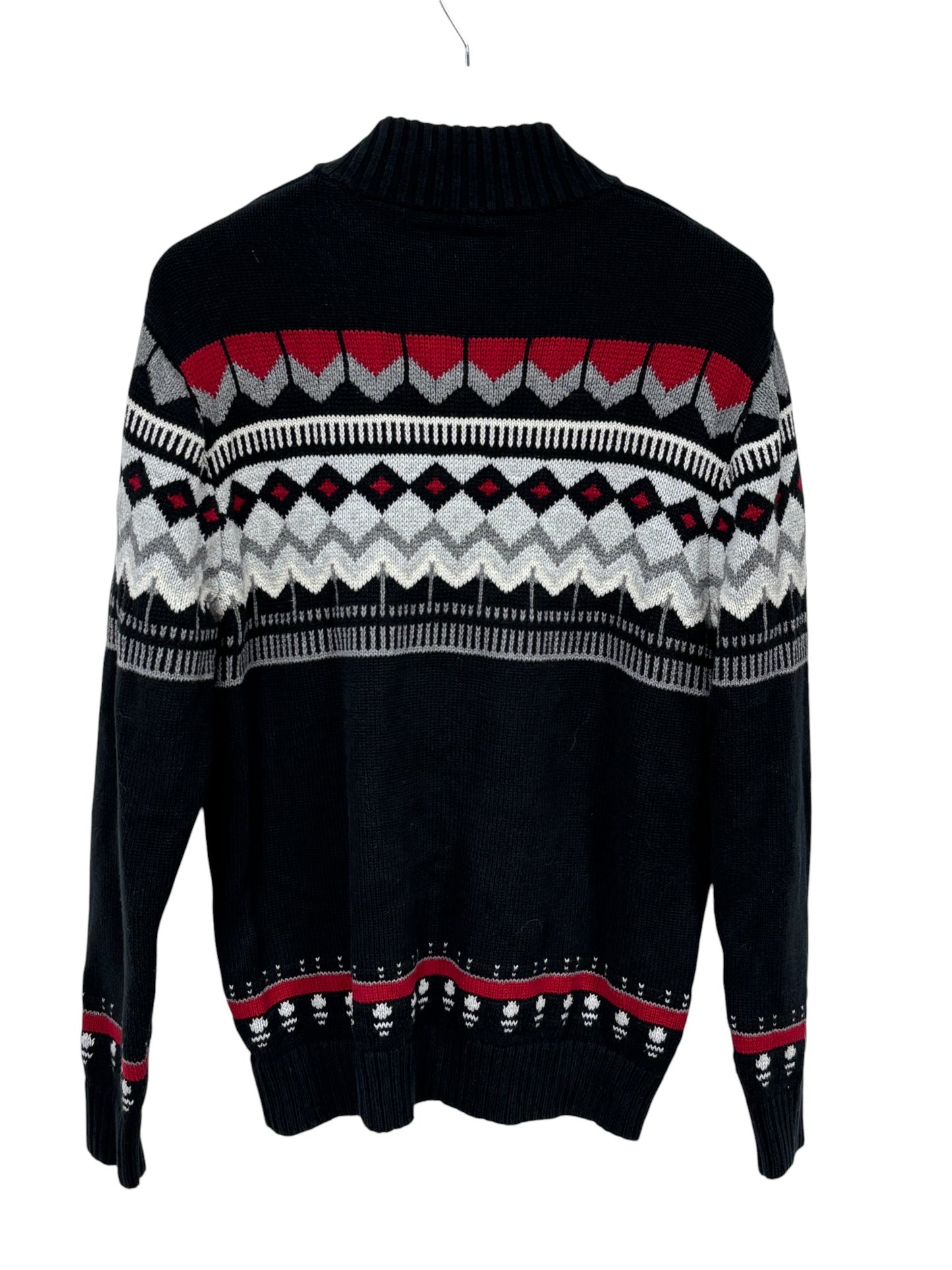 Vintage Chaps Ralph Lauren Full Zip Argyle Print Sweater Size Medium
