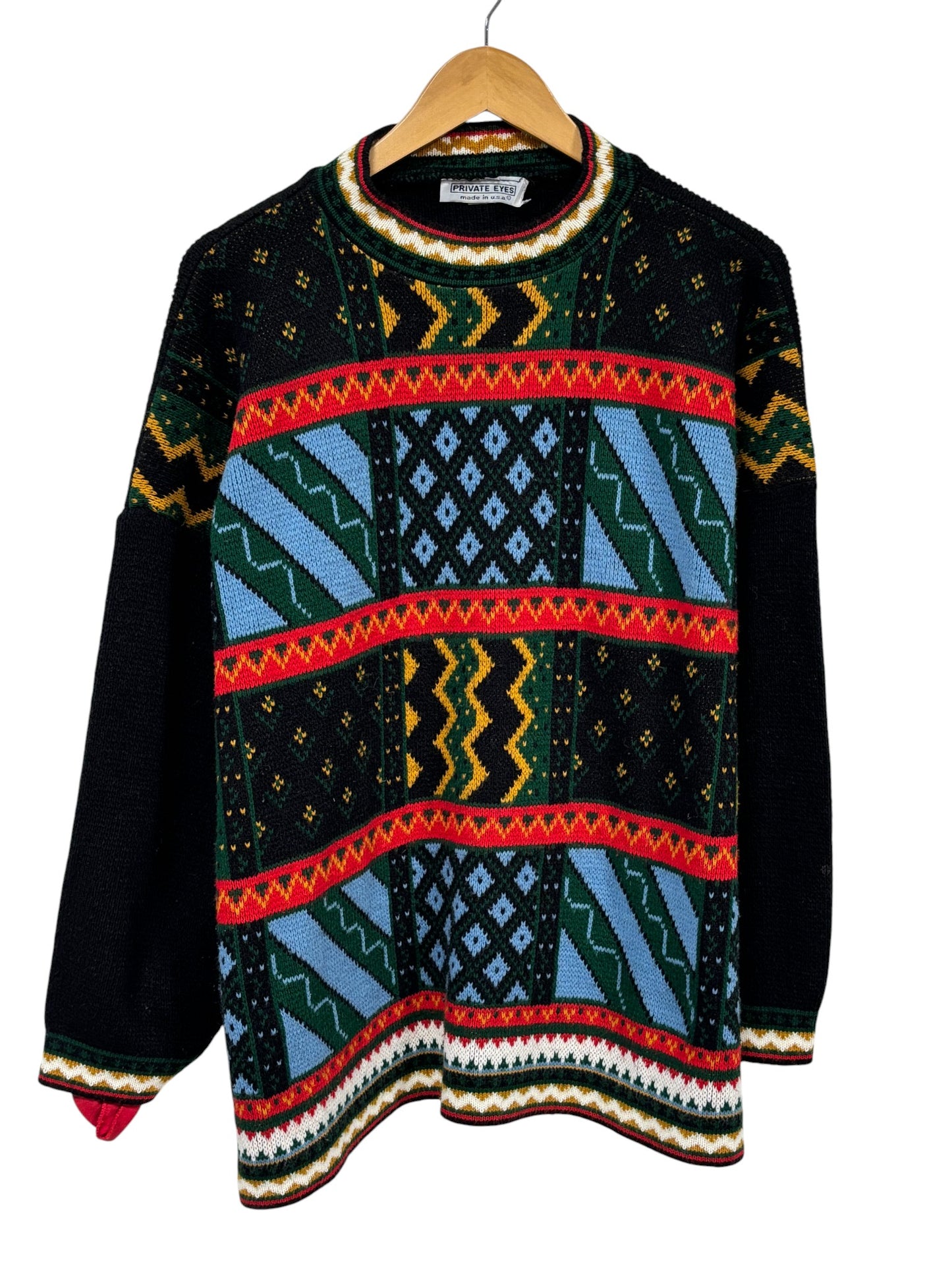 Vintage 90's Abstract Art Knit Sweater Size Large
