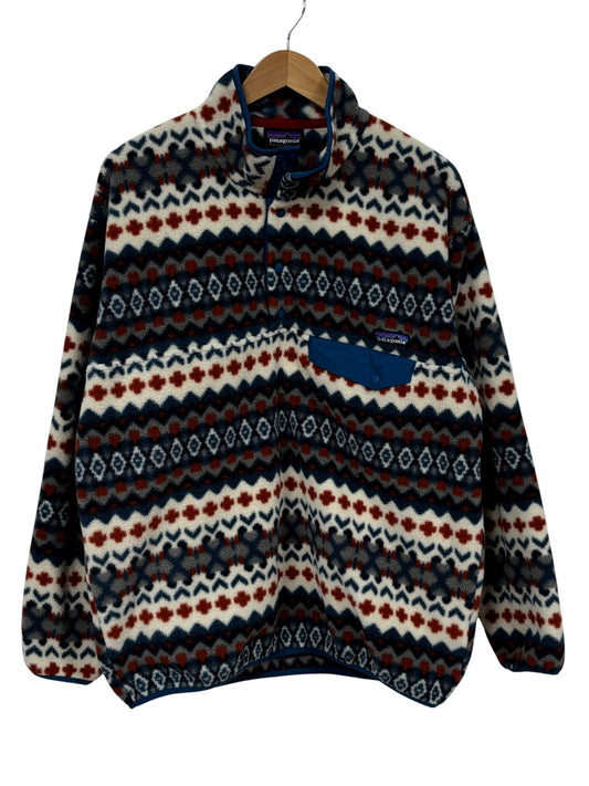Patagonia Synchilla Snap T Aztec Cliff Print Sweater Size Large