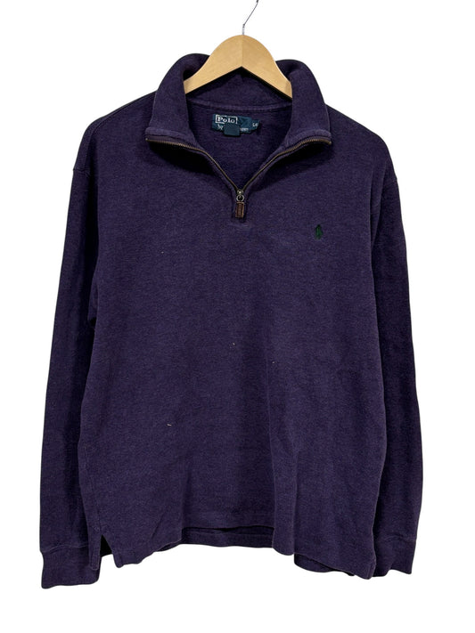 Polo Ralph Lauren Purple Quarter Zip Sweater Size Large