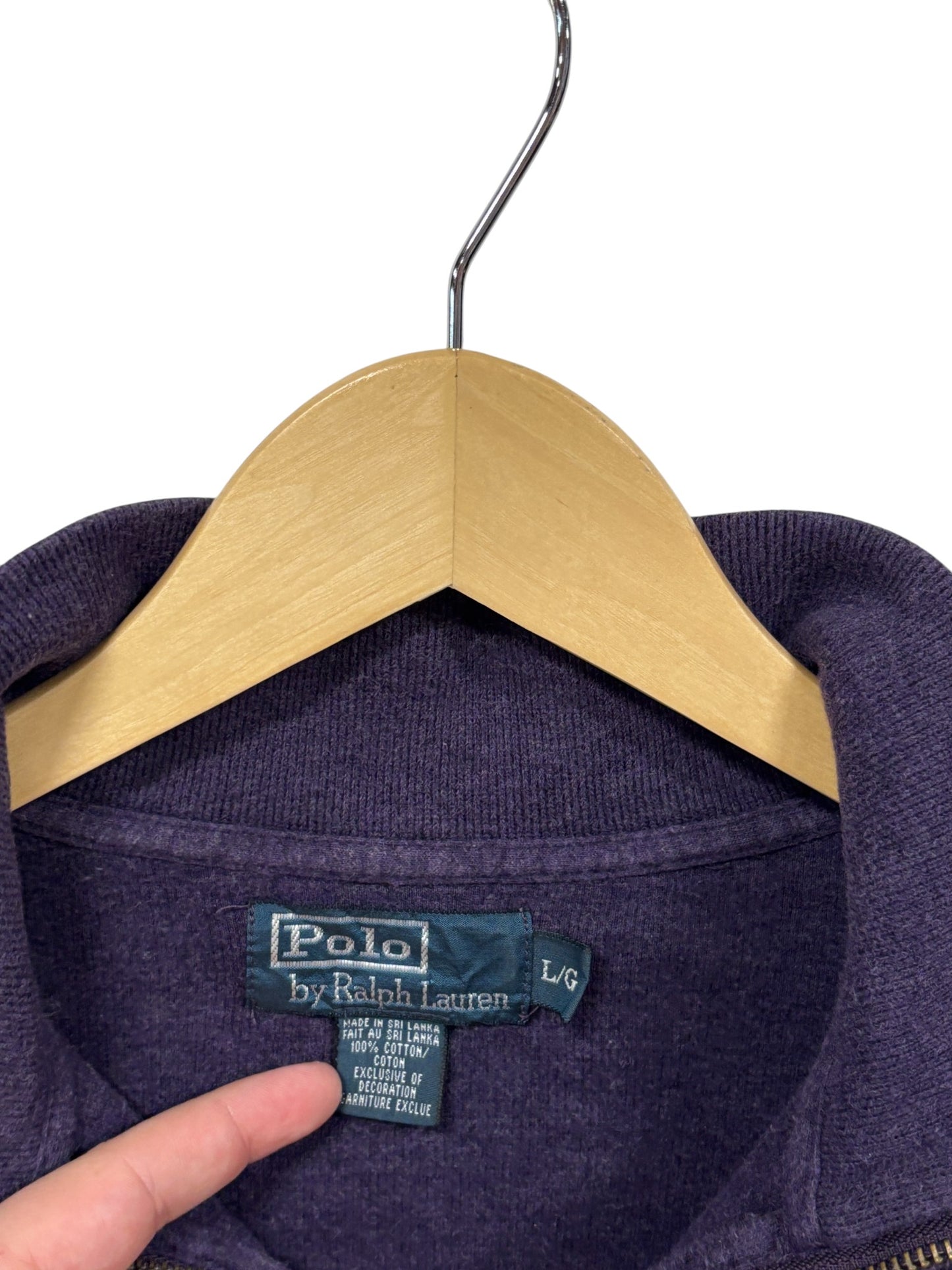 Polo Ralph Lauren Purple Quarter Zip Sweater Size Large