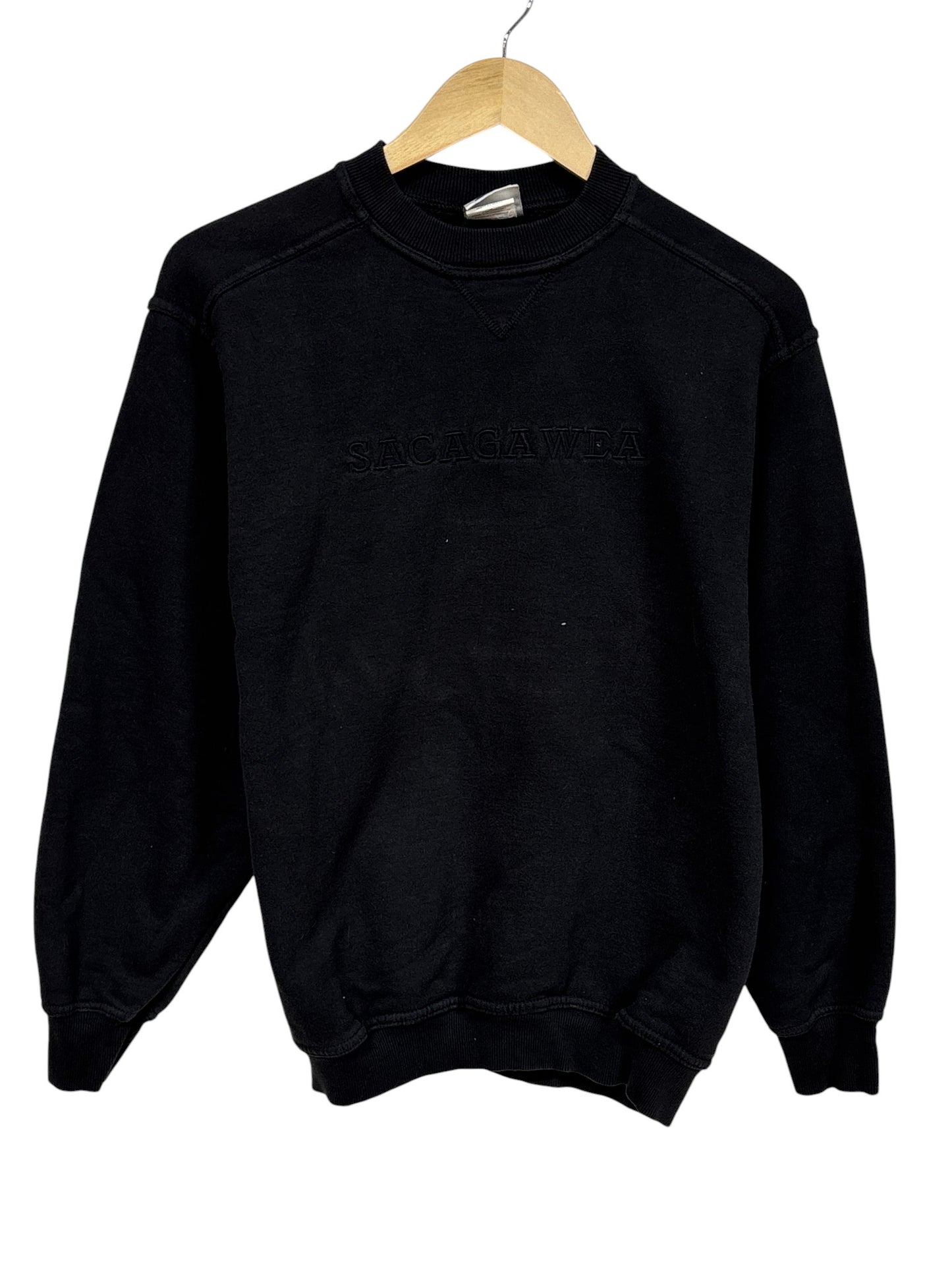 Vintage 90's Jerzees Sacagawea Black Crewneck Sweater Size Medium