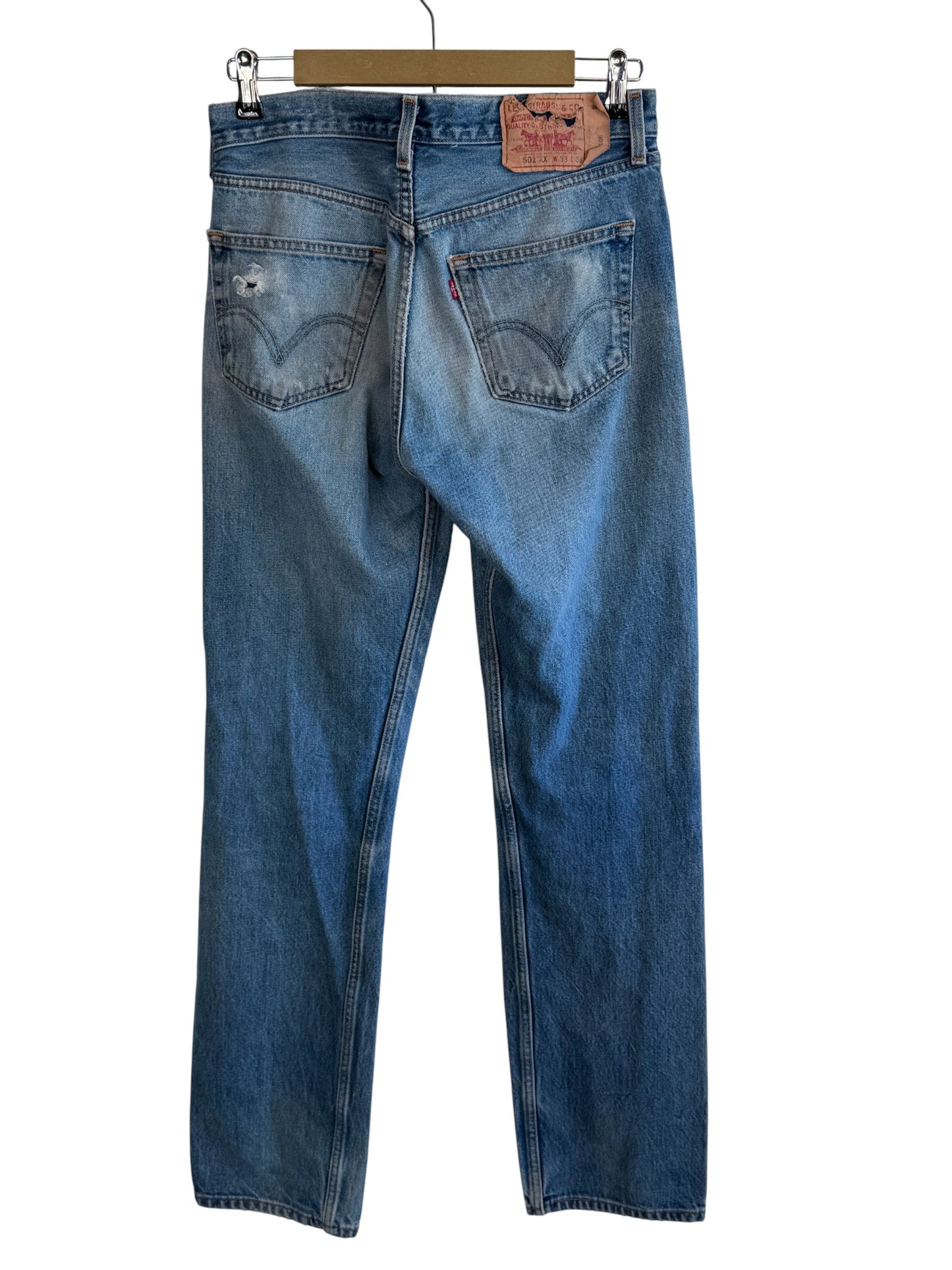 Vintage Y2K Levi's 501xx Repaired Knee Denim Jeans Size 32x34