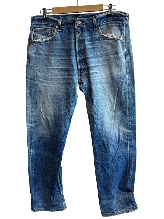 Vintage Y2K Levi's 501xx Medium Wash Denim Jeans Size 35x32