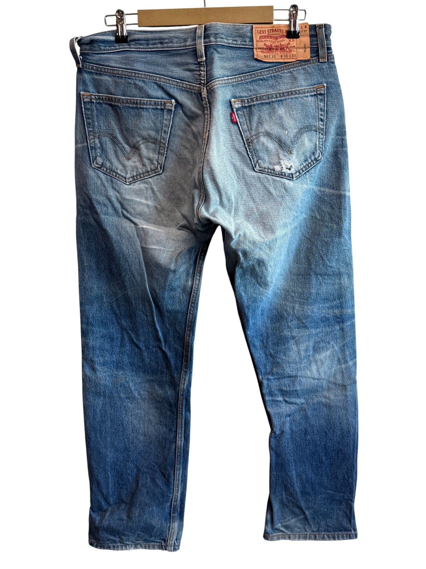 Vintage Y2K Levi's 501xx Medium Wash Denim Jeans Size 35x32