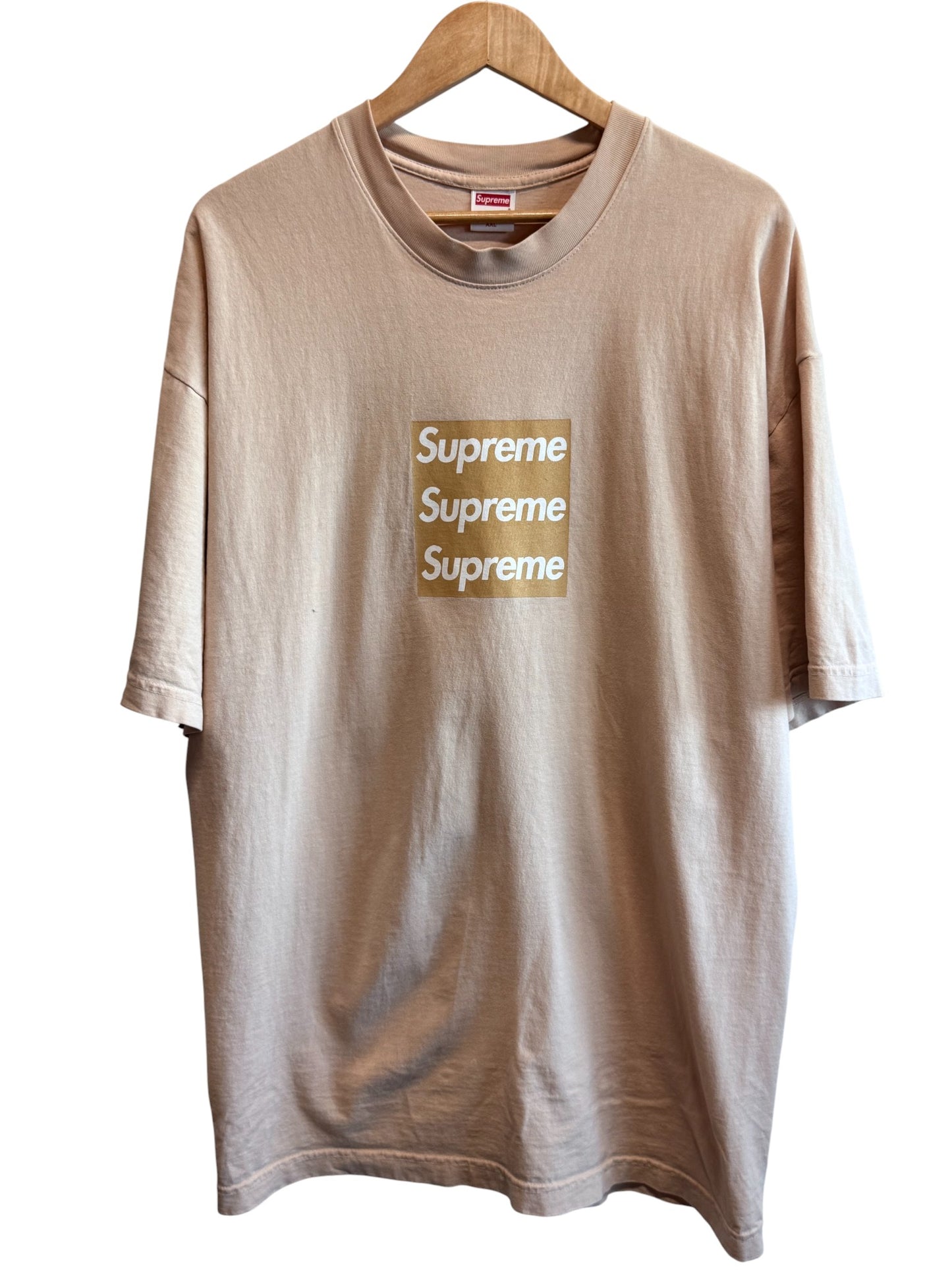 Supreme Asspizza Tan Triple Box Logo Tee Size XXL