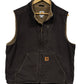 Vintage Carhartt Brown Sherpa Lined Zip Up Vest Size Large