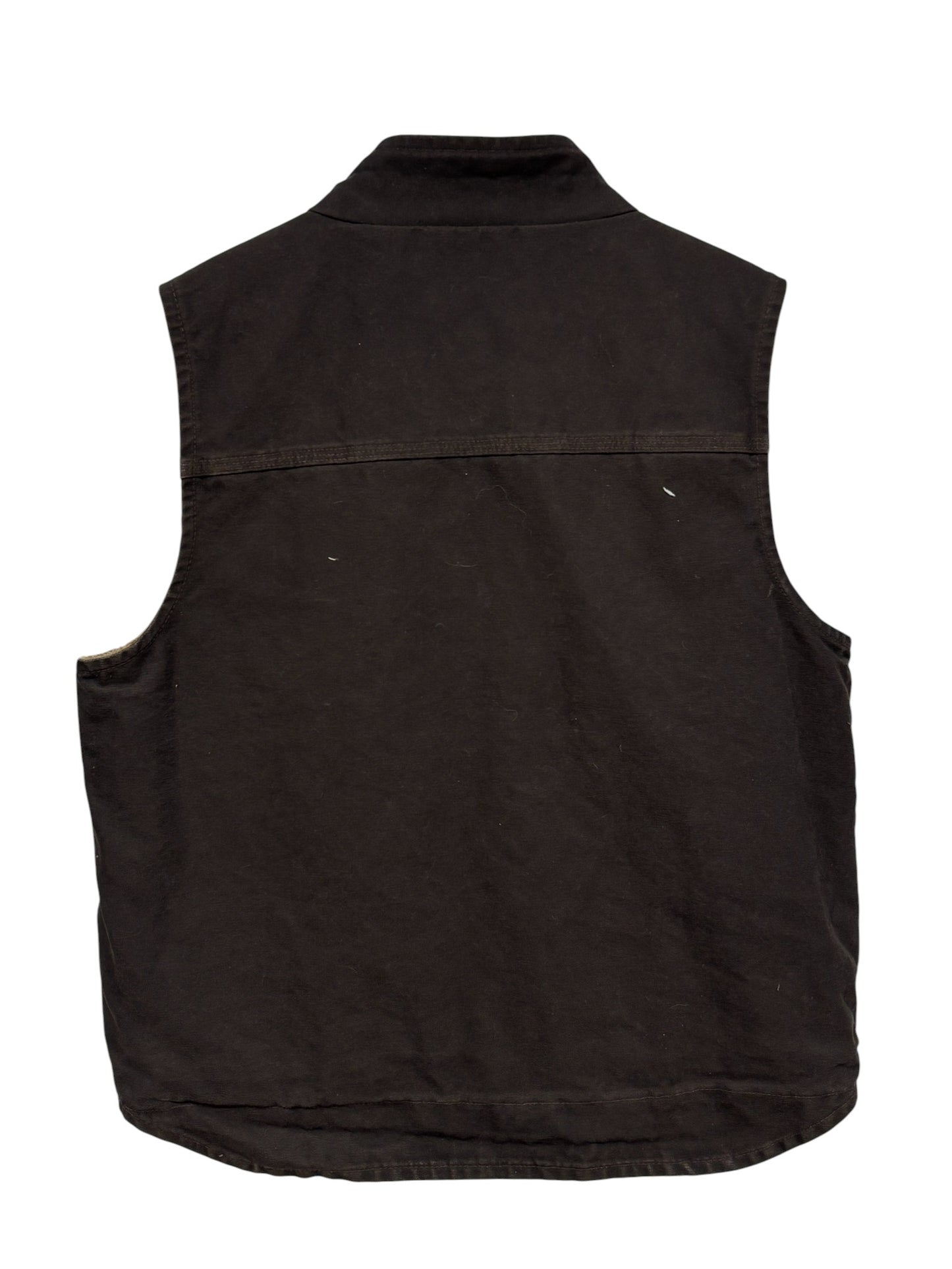 Vintage Carhartt Brown Sherpa Lined Zip Up Vest Size Large