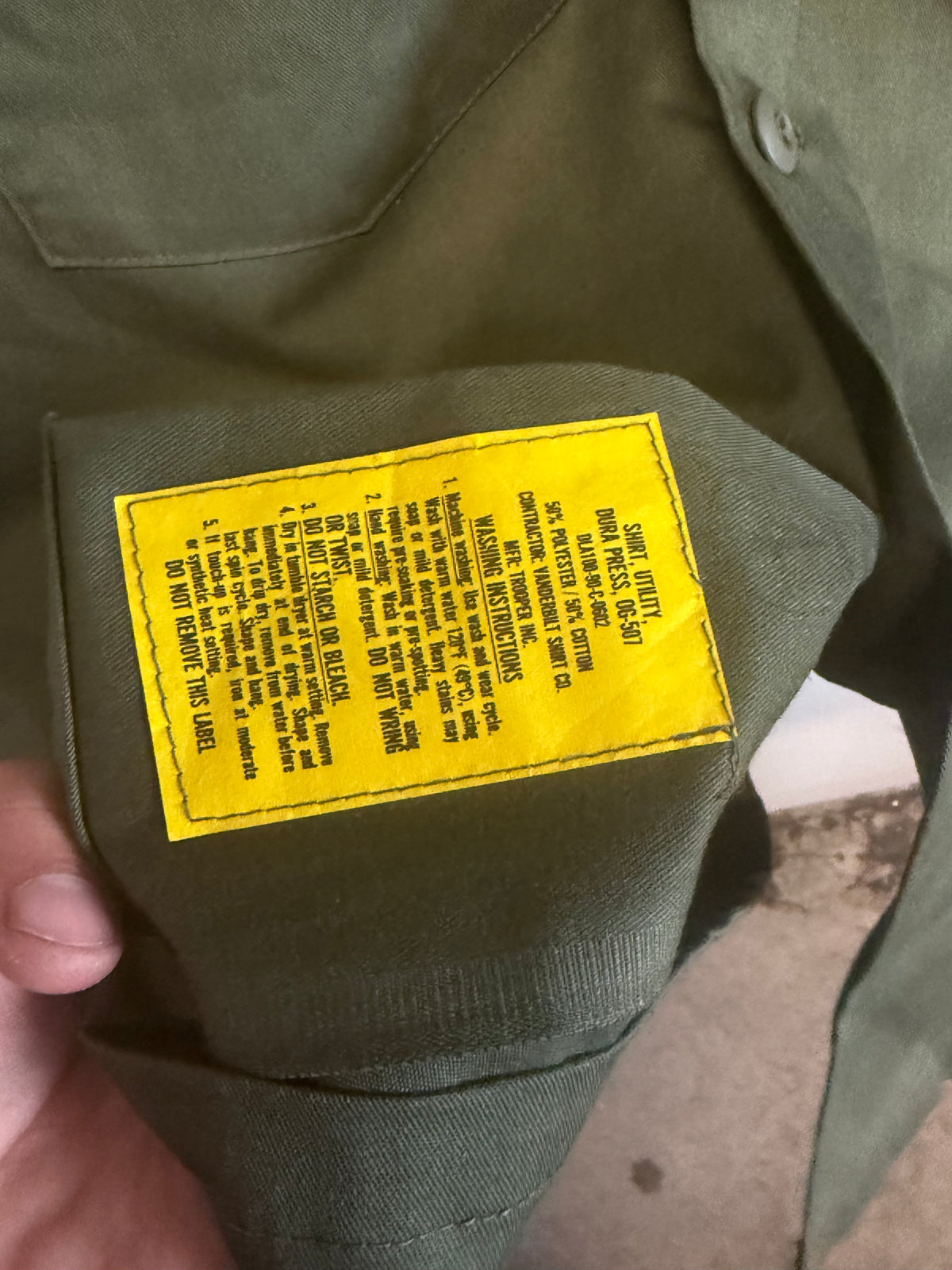 Military Utility Shirt Drab Green Size XL