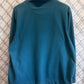 Vintage Big Dogs Mock Neck Blue Fleece Sweater Size XL