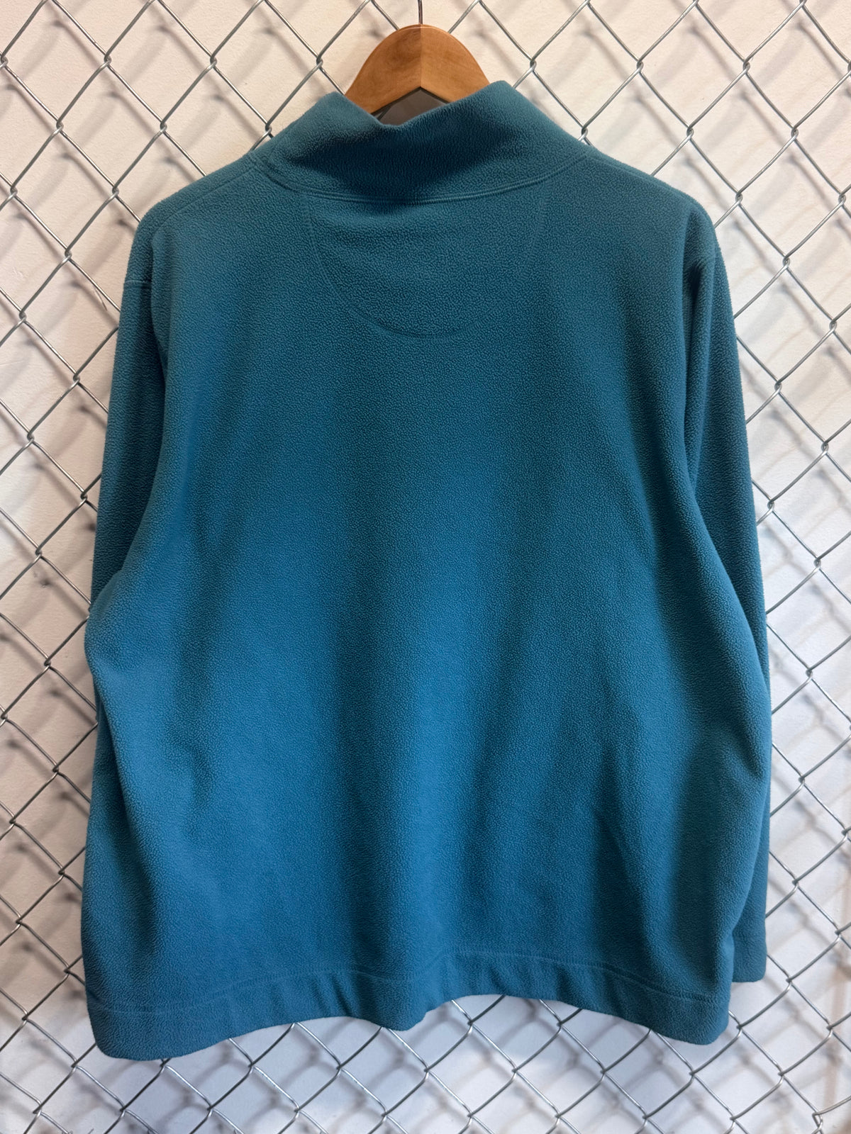 Vintage Big Dogs Mock Neck Blue Fleece Sweater Size XL