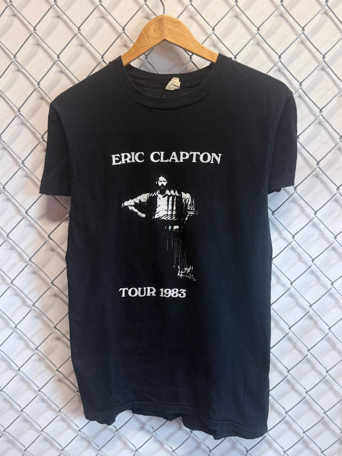 Vintage 1983 Eric Clapton Screen Stars American Tour Thin Band Tee Size Large