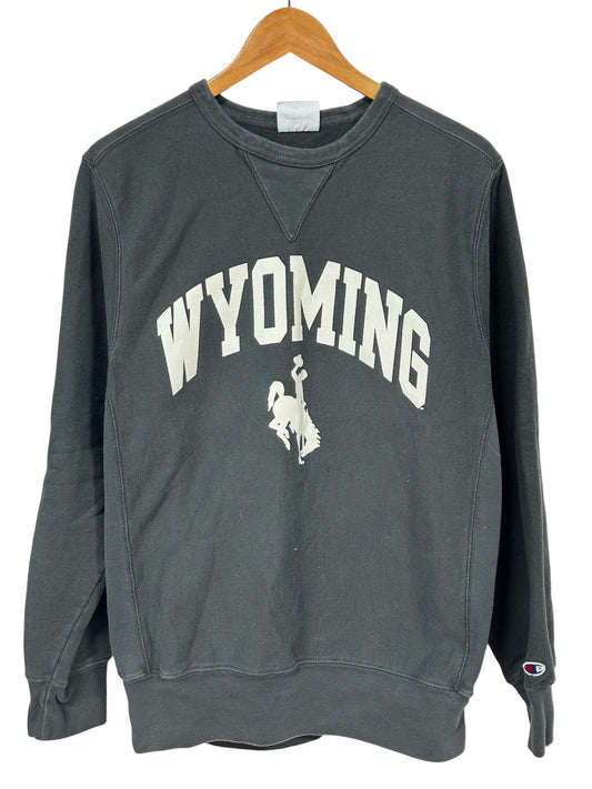 Champion Wyoming Cowboys Reverse Weave Grey Sweater Size Medium
