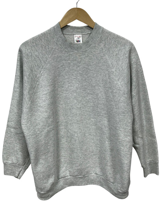 Vintage 90's Fruit of the Loom Women's Grey Blank Sweater Size Large